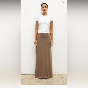 Leset Lauren High Waist Maxi Skirt in Walnut Sz S